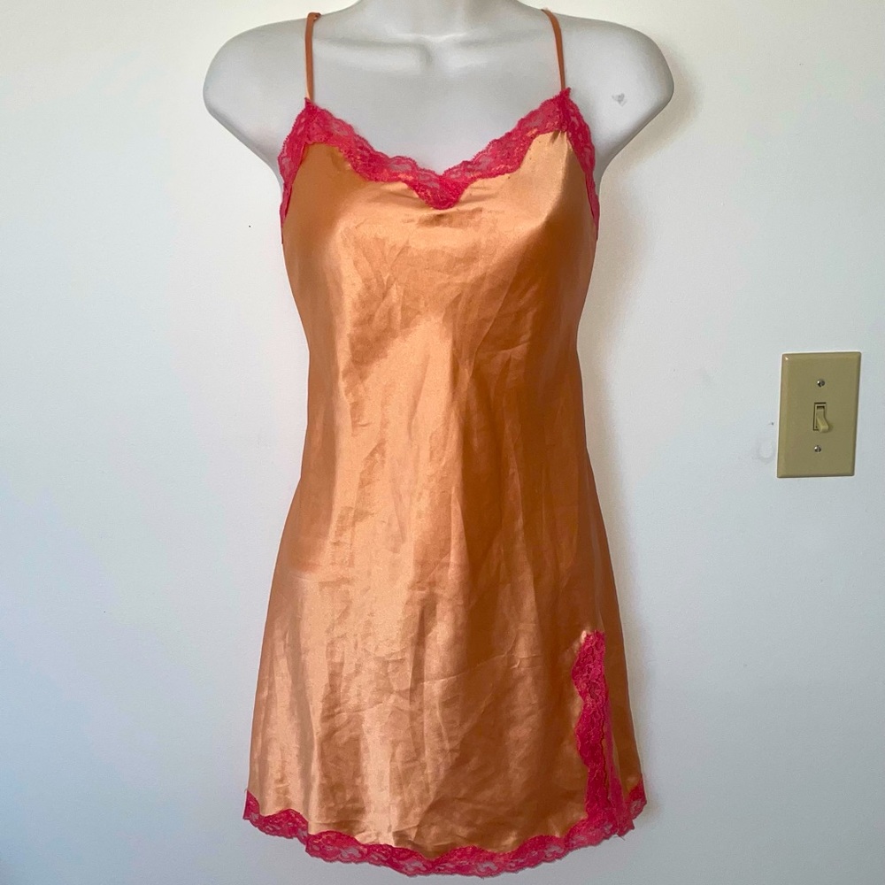 SOLD Victoria’s Secret Pink Satin Lace Slip